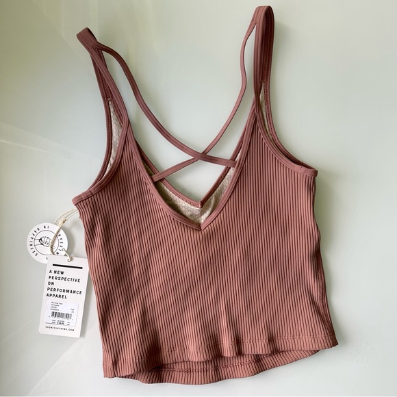Vuori Rib Crop Tank Size XS Terracotta - Picture 5 of 8